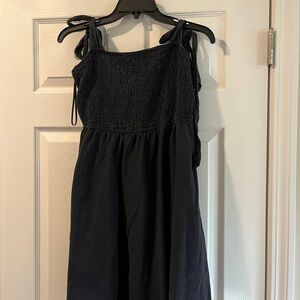 Playful Black Summer Tie Dress